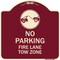 Signmission Fire Lane Tow Zone with Graphic Heavy-Gauge Aluminum Architectural Sign, 18" x 18", BU-1818-23980 A-DES-BU-1818-23980 - alternate 1